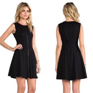 Theory black front zip dress
